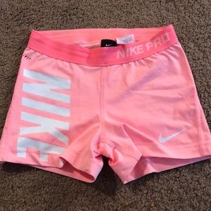 Nike Pro pink/coral shorts